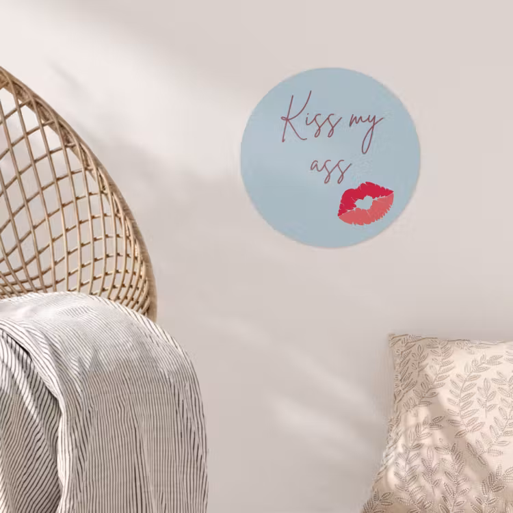 Behangcirkel - Kiss my ass - Lip - Blauw — 5