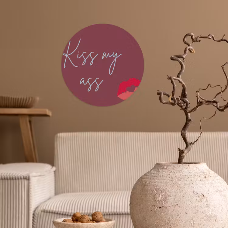 Behangcirkel - Kiss my ass - Lip - Bordeaux — 2