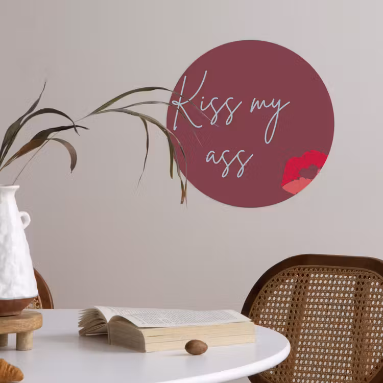 Behangcirkel - Kiss my ass - Lip - Bordeaux — 4