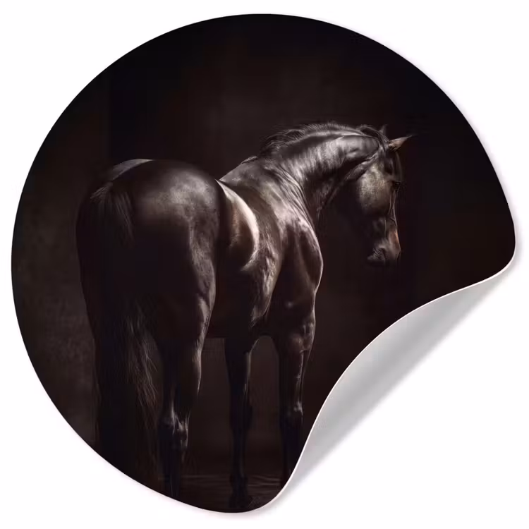 Behangcirkel - Krachtig - Paard - Donker — 1