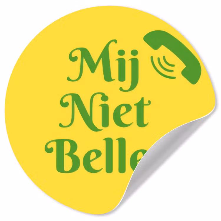 Behangcirkel - Mij niet bellen - Telefoon - Geel — 1