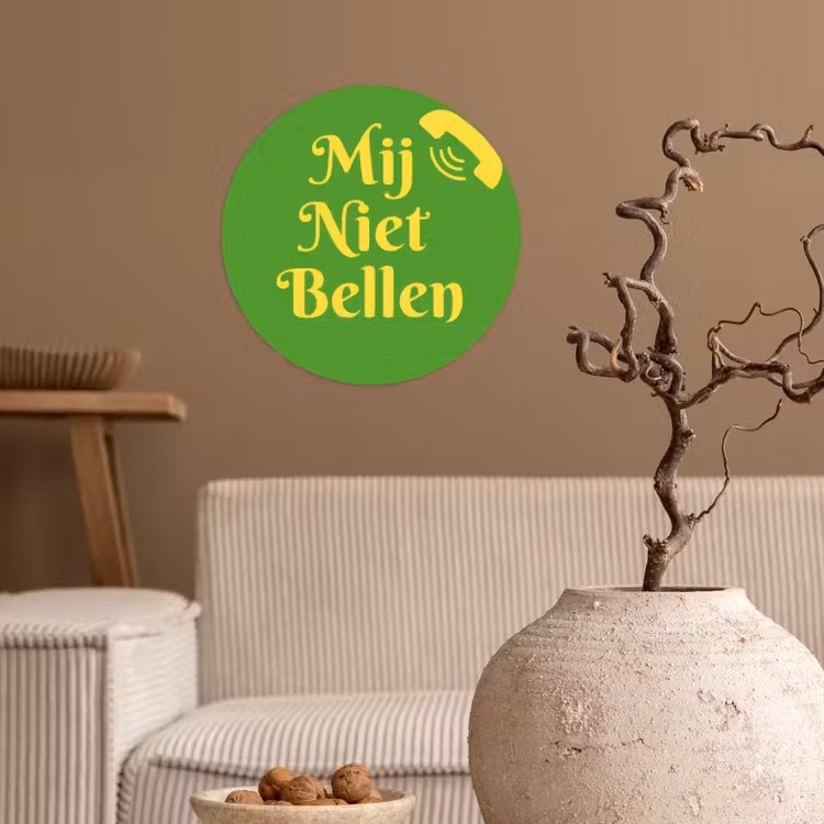 Behangcirkel - Mij niet bellen - Telefoon - Groen — 2