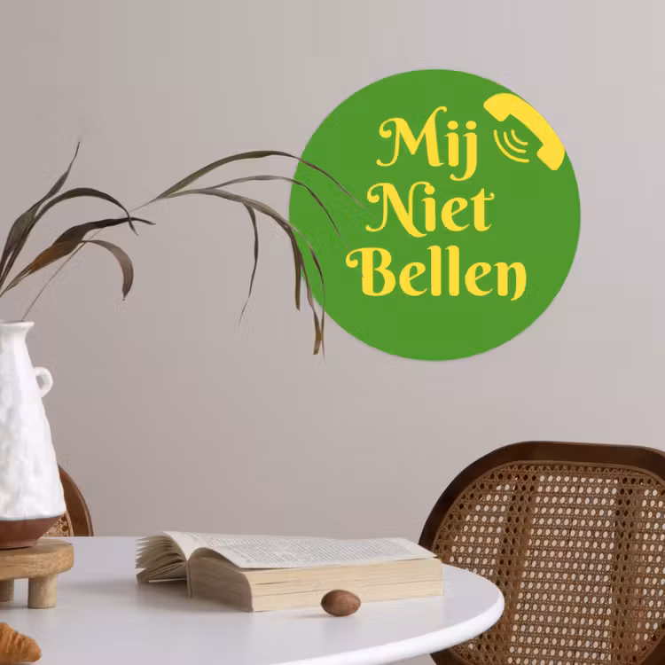 Behangcirkel - Mij niet bellen - Telefoon - Groen — 4