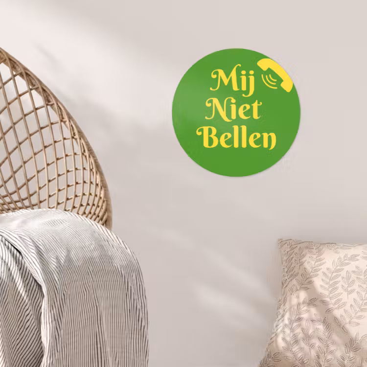 Behangcirkel - Mij niet bellen - Telefoon - Groen — 5