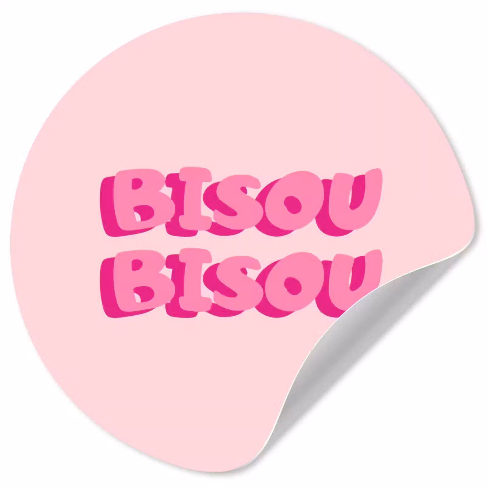 Behangcirkel - Bisou - Roze - Dikke letters — 1