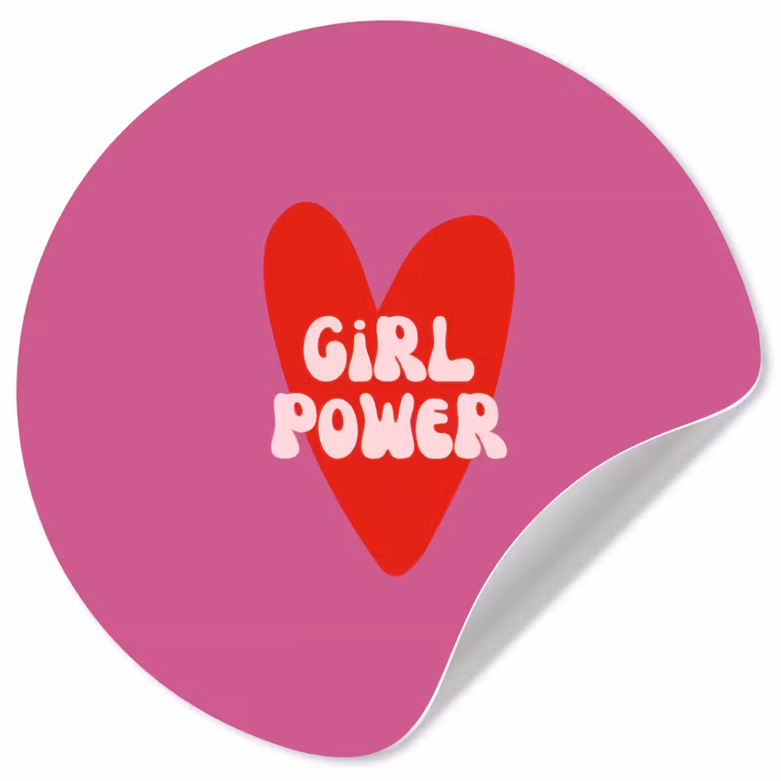 Behangcirkel - Girl power - Hart - Roze - Rood — 1