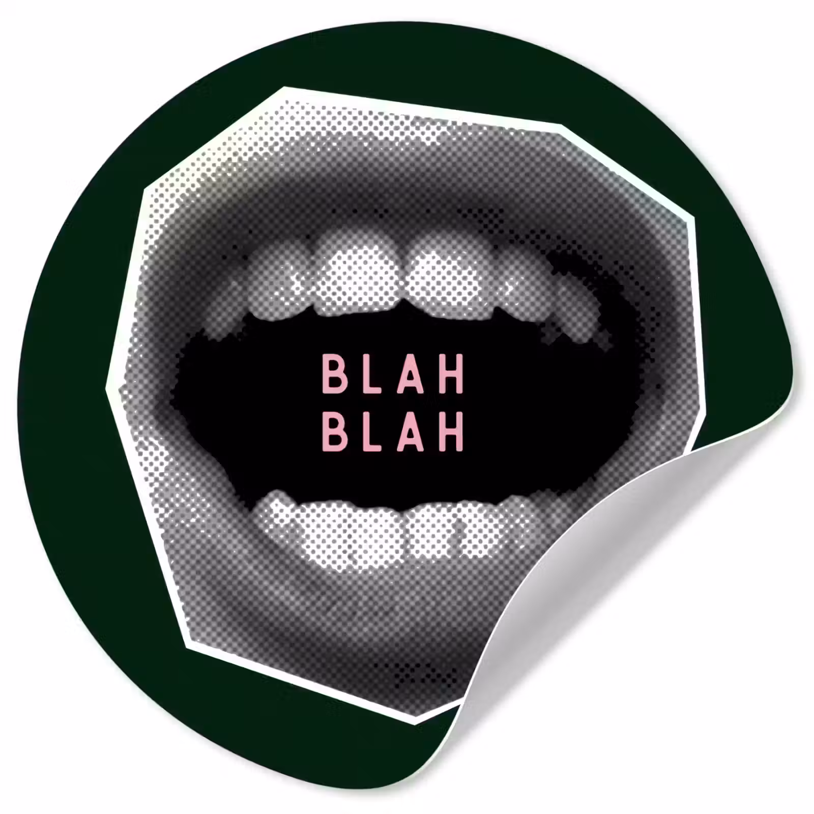 Behangcirkel - Mond - Groen - Illustratie - BLAH BLAH — 1