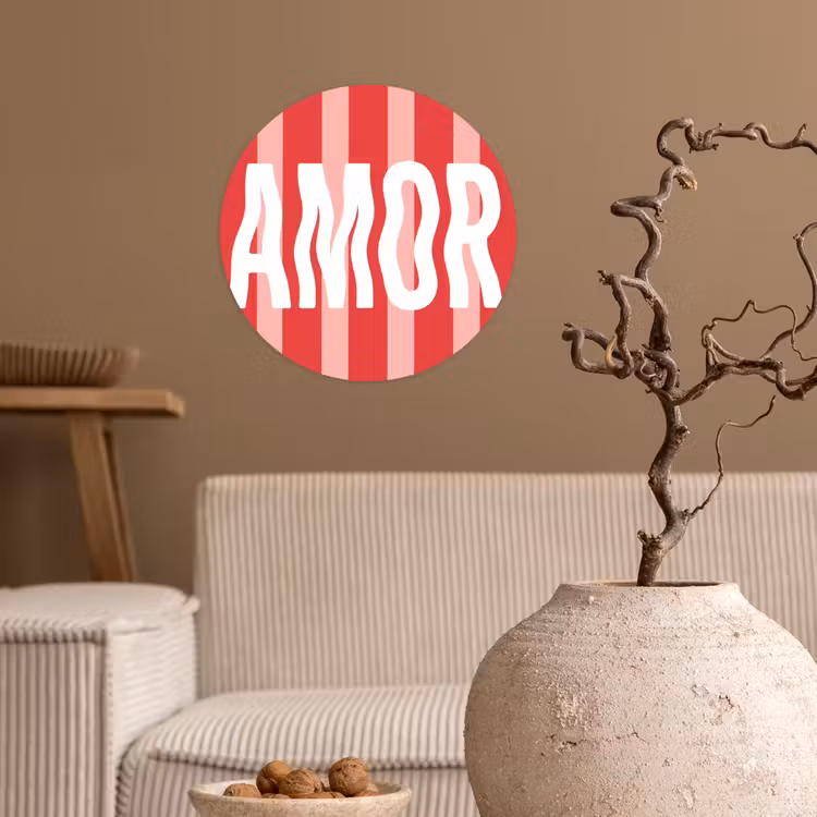 Behangcirkel - Amor - Strepen - Rood - Roze — 2