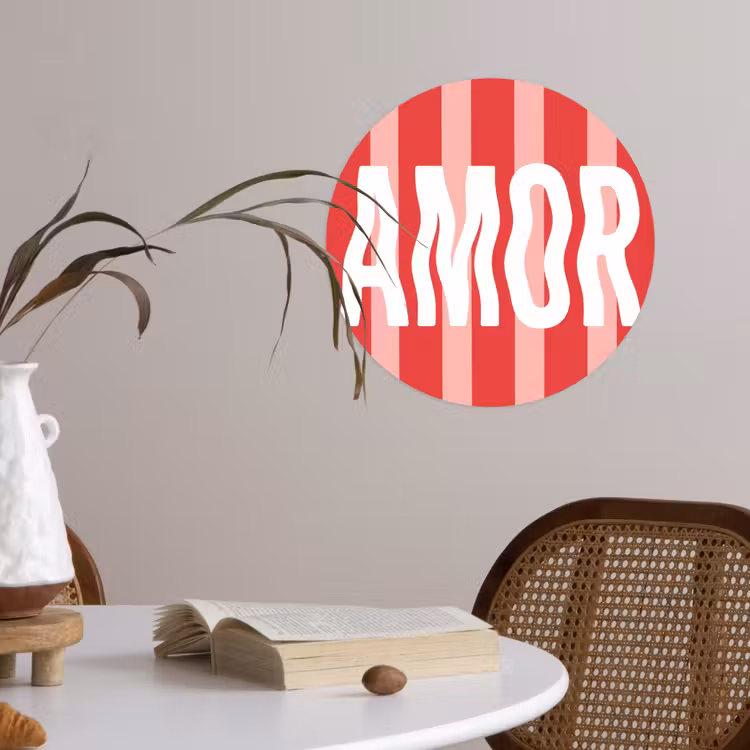 Behangcirkel - Amor - Strepen - Rood - Roze — 4