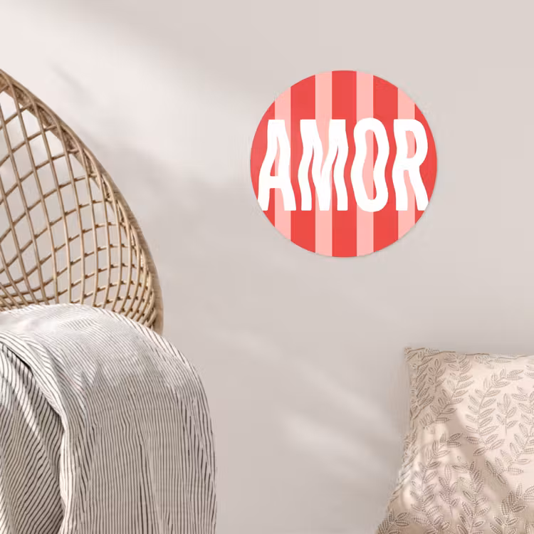 Behangcirkel - Amor - Strepen - Rood - Roze — 5