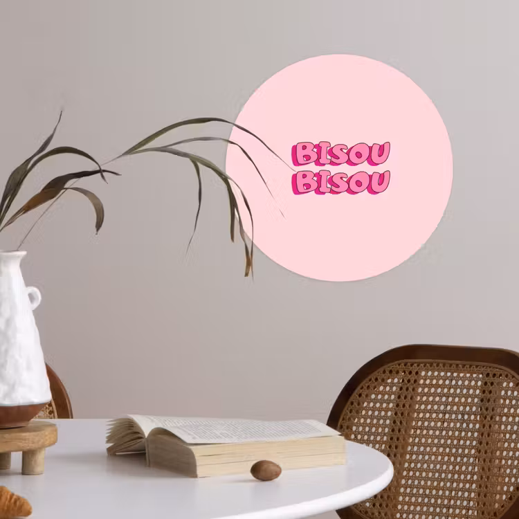 Behangcirkel - Bisou - Roze - Schaduw — 4