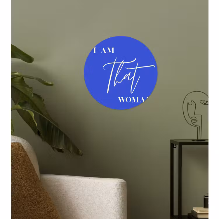 Behangcirkel - Blauw - I am that woman - Sierlijk - Minimalistisch — 3