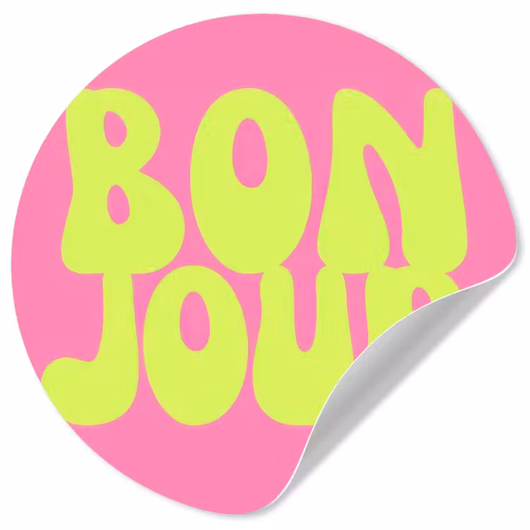 Behangcirkel - Bonjour - Roze - Fel groen — 1
