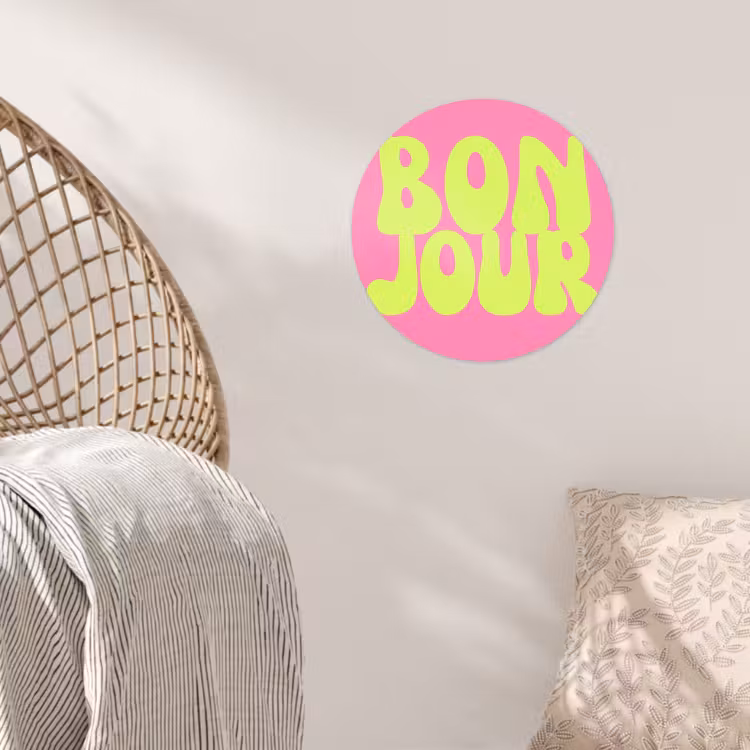 Behangcirkel - Bonjour - Roze - Fel groen — 5