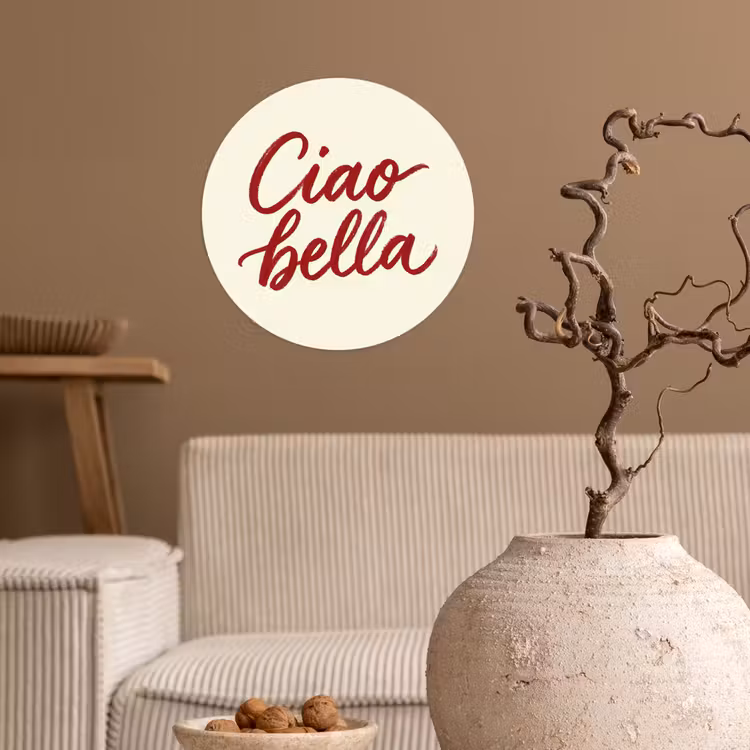 Behangcirkel - Ciao bella - Rood - Wit - Minimalistisch — 2