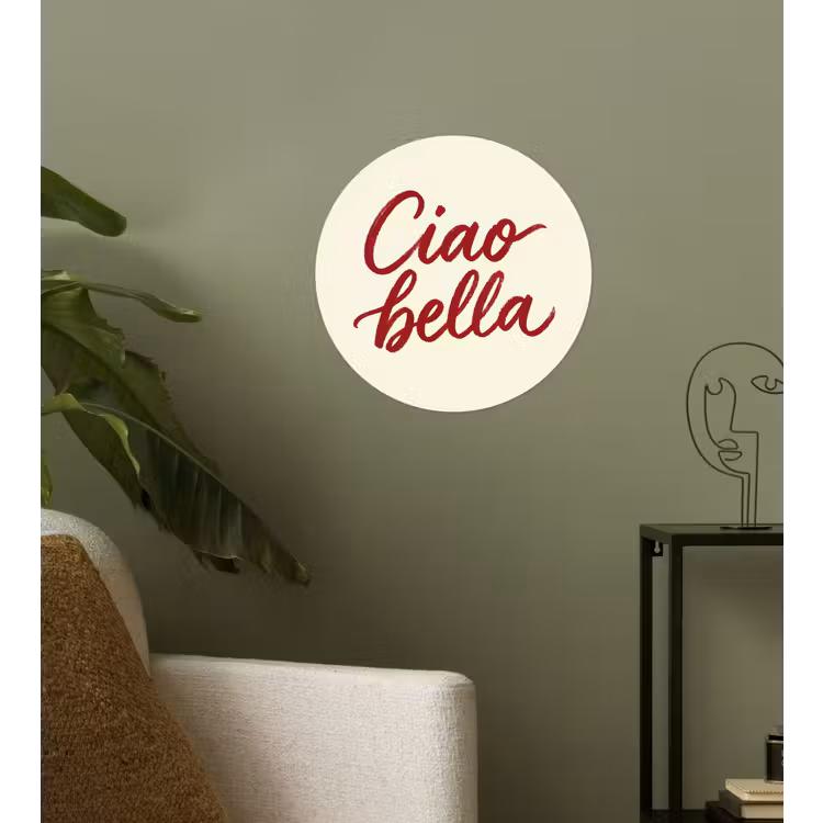 Behangcirkel - Ciao bella - Rood - Wit - Minimalistisch — 3