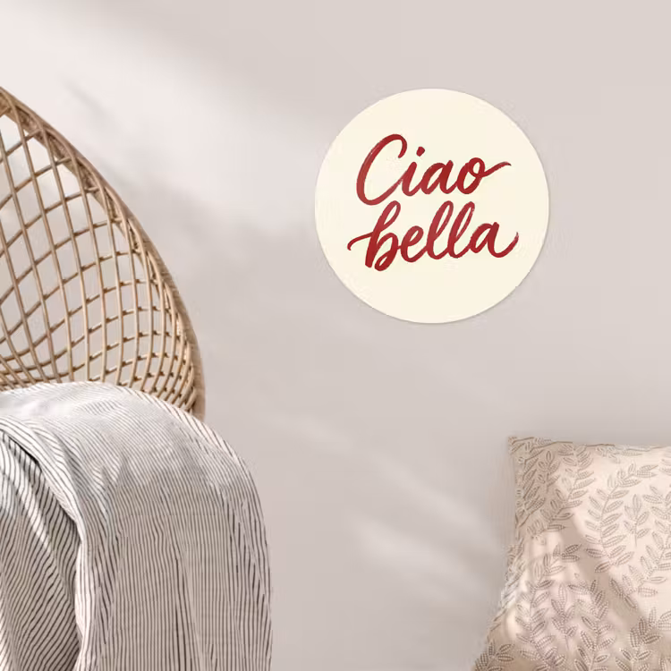Behangcirkel - Ciao bella - Rood - Wit - Minimalistisch — 5