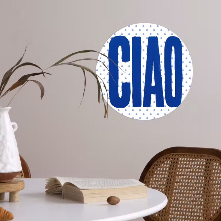 Behangcirkel - Ciao - Stippen - Roze - Wit — 4