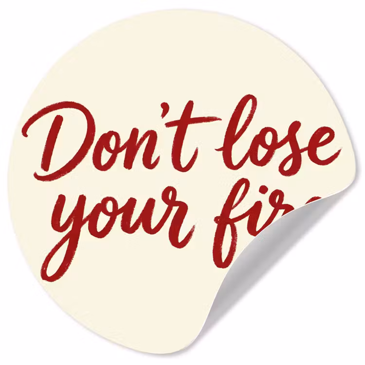 Behangcirkel - Don't lose your fire - Rood - Wit - Minimalistisch — 1
