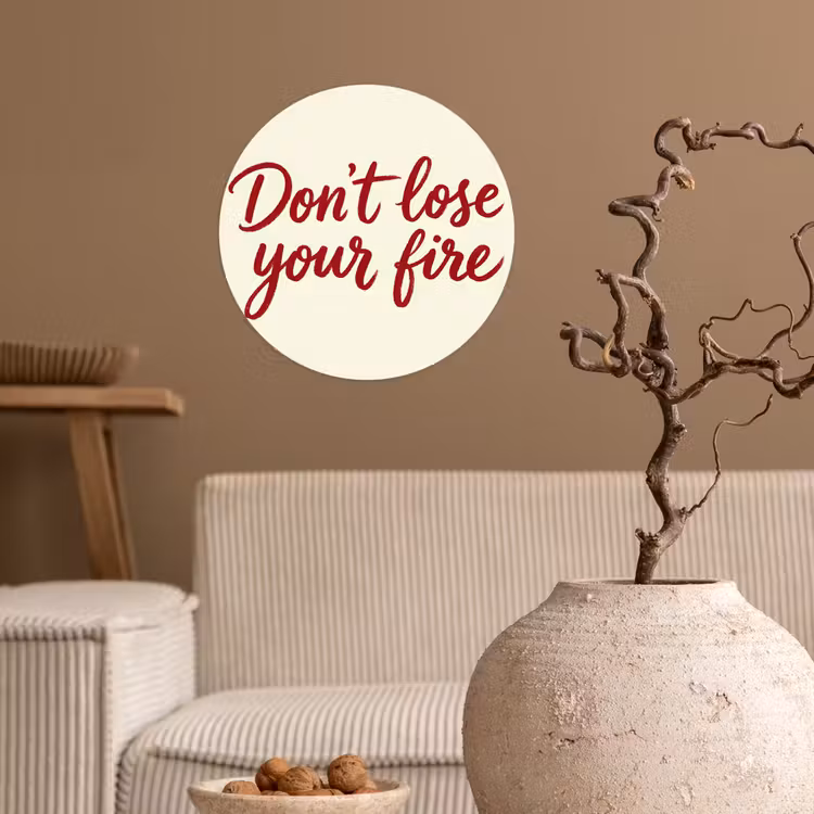 Behangcirkel - Don't lose your fire - Rood - Wit - Minimalistisch — 2