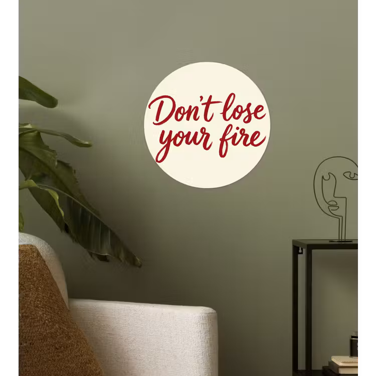 Behangcirkel - Don't lose your fire - Rood - Wit - Minimalistisch — 3