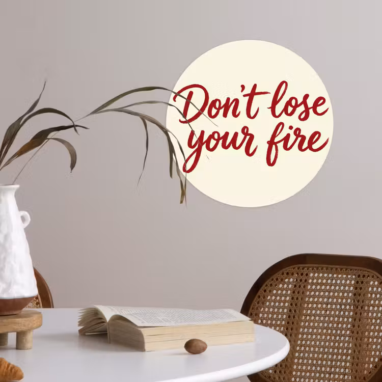 Behangcirkel - Don't lose your fire - Rood - Wit - Minimalistisch — 4
