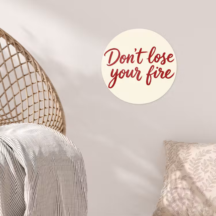 Behangcirkel - Don't lose your fire - Rood - Wit - Minimalistisch — 5