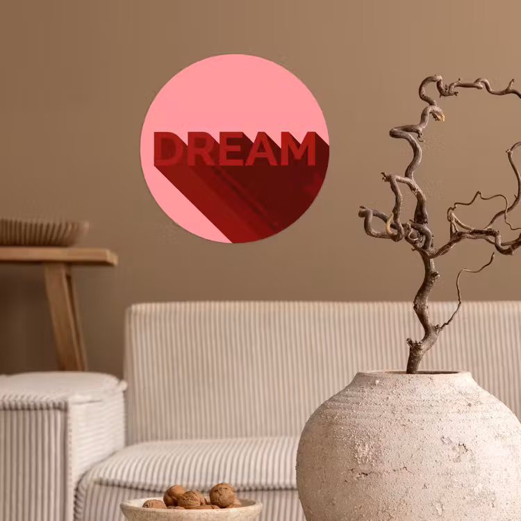Behangcirkel - Dream - 3D - Rood - Roze — 2