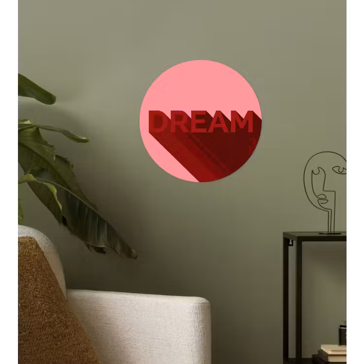 Behangcirkel - Dream - 3D - Rood - Roze — 3
