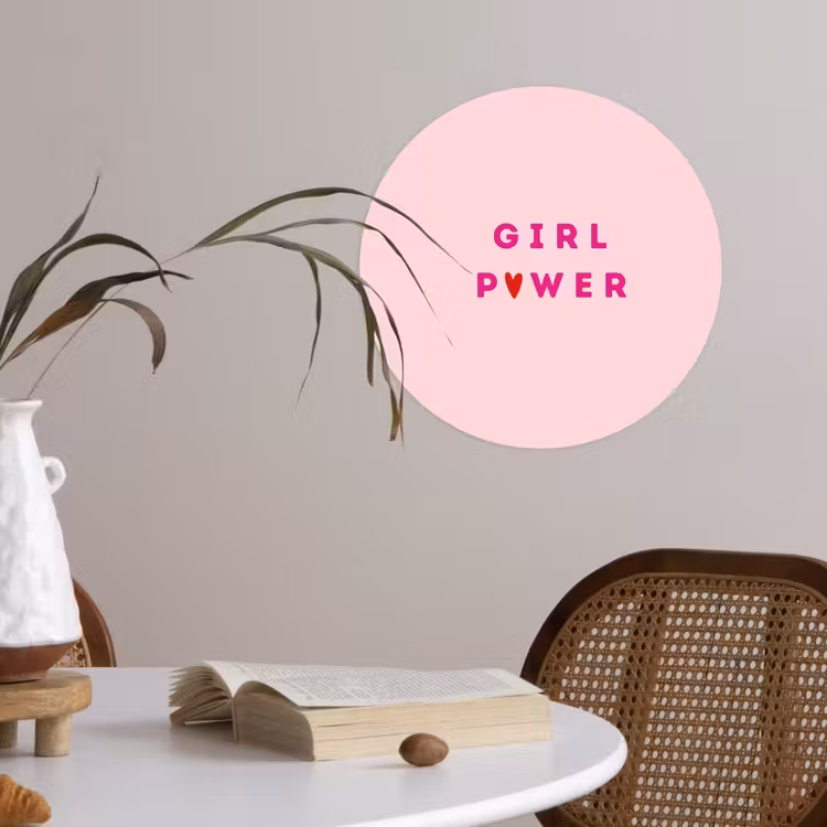 Behangcirkel - Girl power - Roze - Hartje — 4