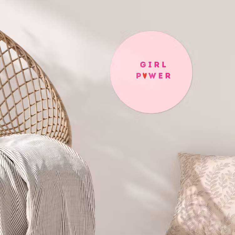 Behangcirkel - Girl power - Roze - Hartje — 5