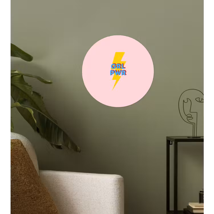 Behangcirkel - Grl pwr - Bliksem - Roze — 3