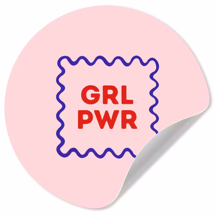 Behangcirkel - Grl pwr - Roze - Kader — 1