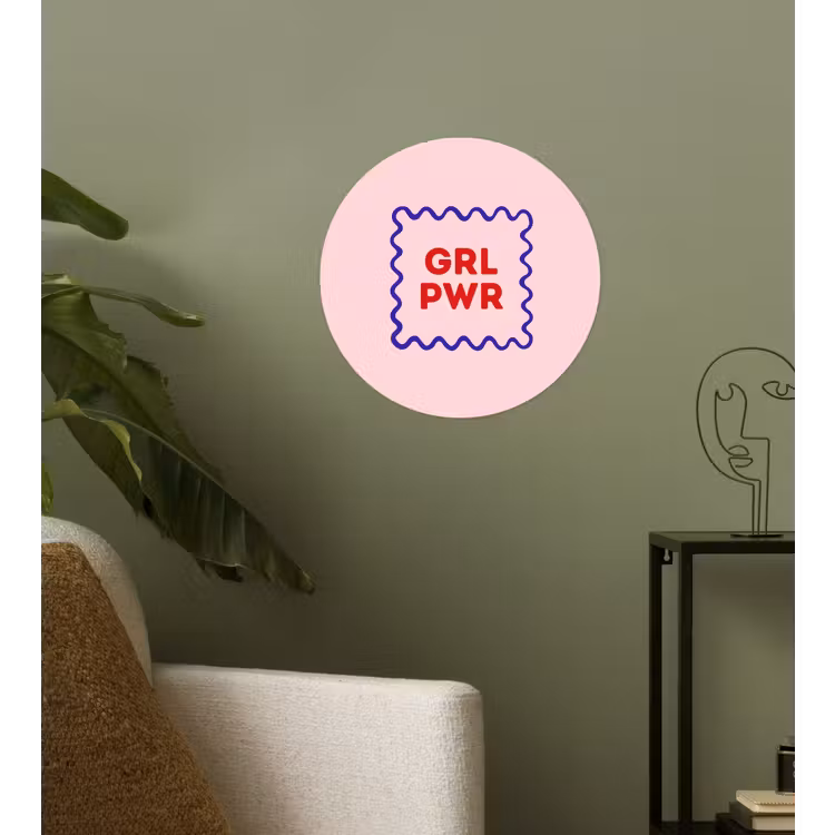 Behangcirkel - Grl pwr - Roze - Kader — 3