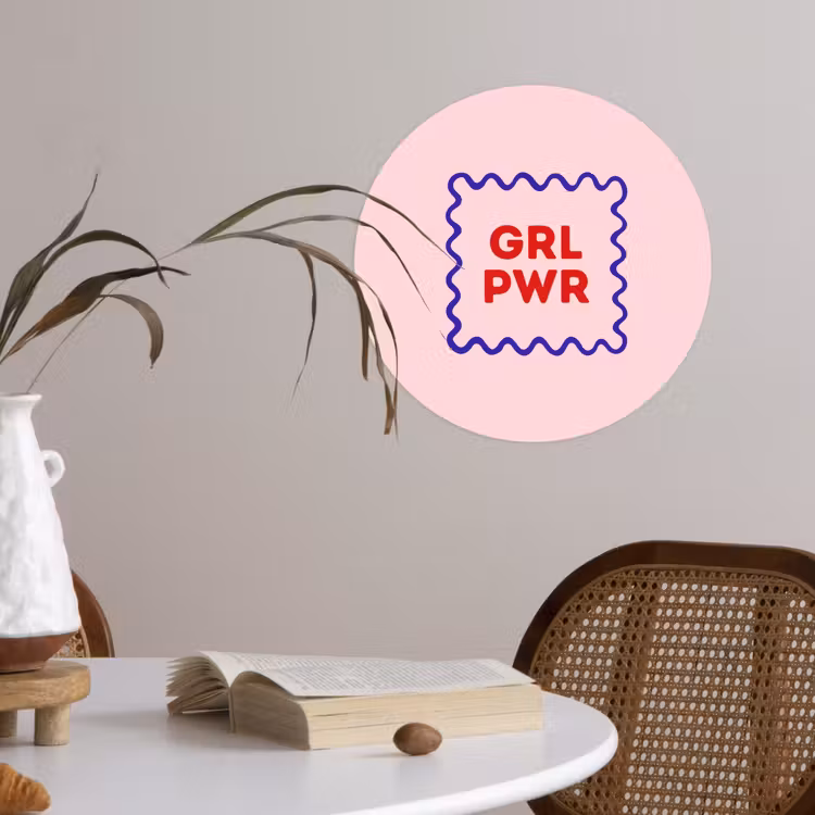 Behangcirkel - Grl pwr - Roze - Kader — 4