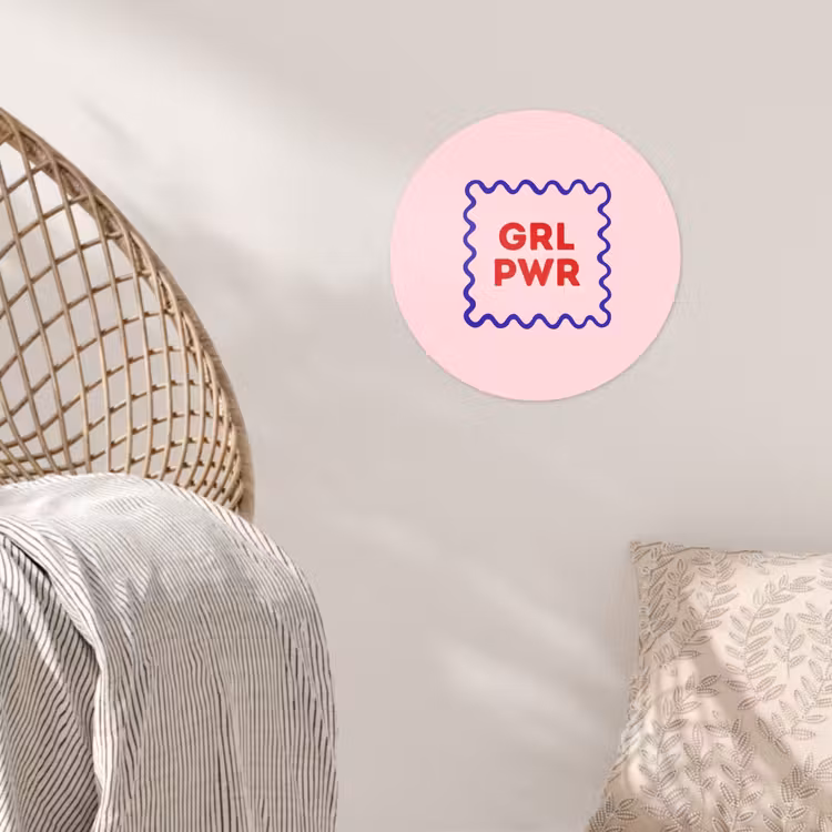 Behangcirkel - Grl pwr - Roze - Kader — 5