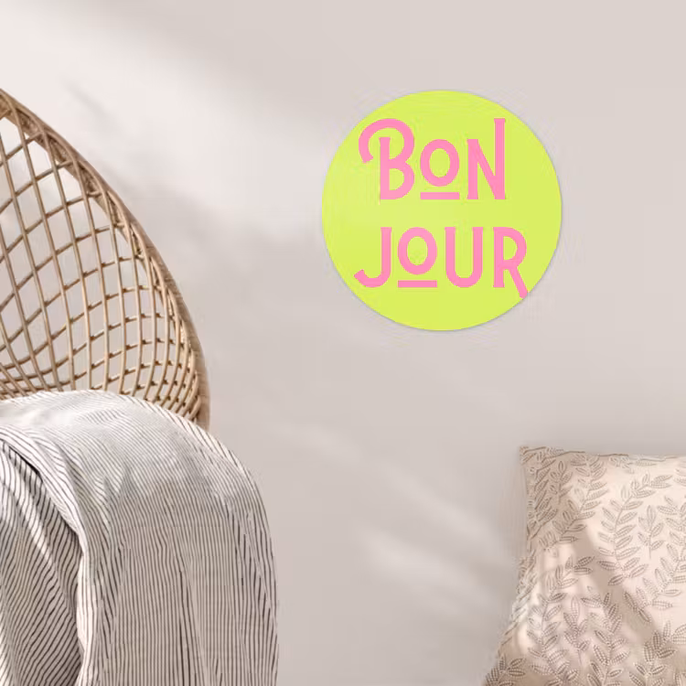 Behangcirkel - Groen - Roze bonjour - art-deco — 5