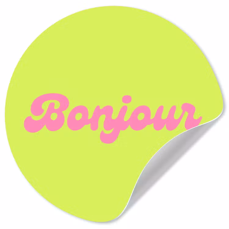Behangcirkel - Groen - Roze bonjour - Retro — 1