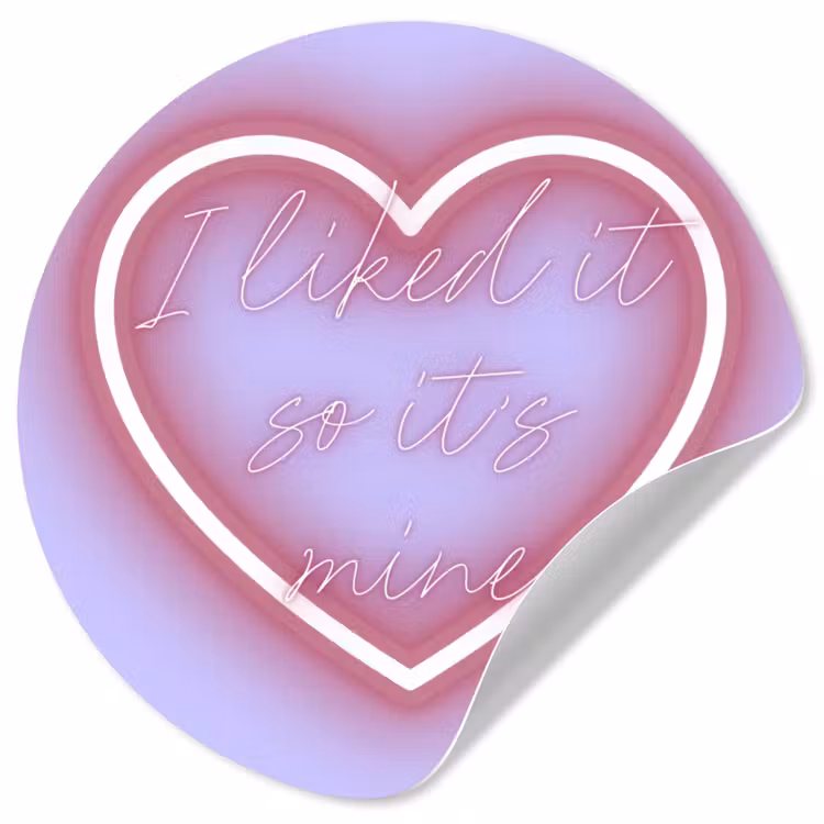 Behangcirkel - I liked it so it's mine - Neon hart - Paars — 1