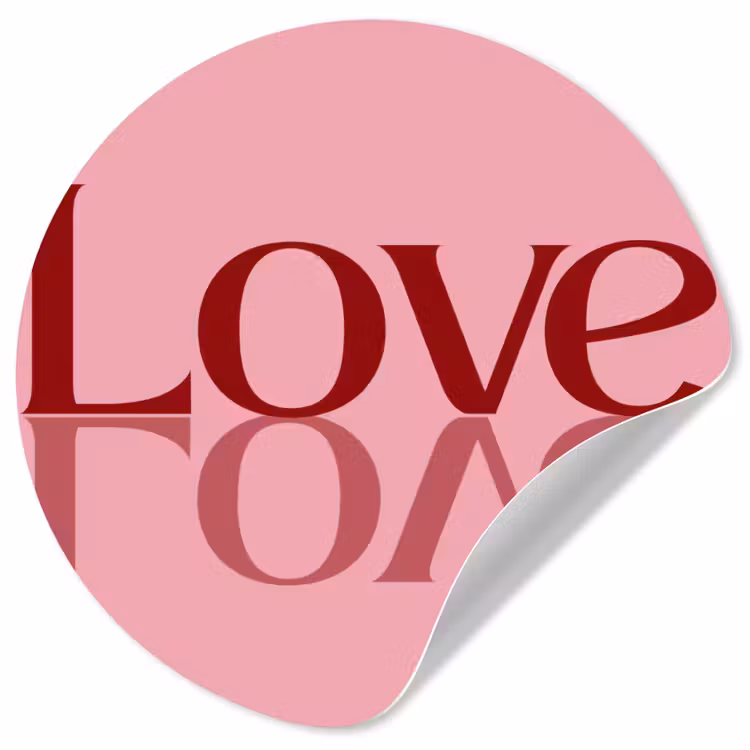 Behangcirkel - Love - Roze - Spiegeling — 1
