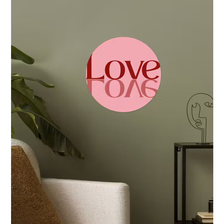 Behangcirkel - Love - Roze - Spiegeling — 3