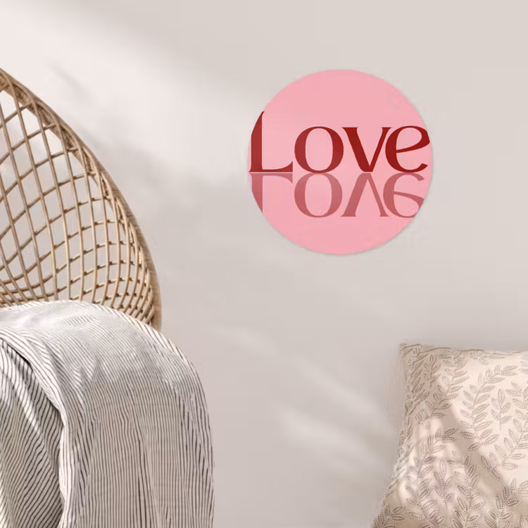 Behangcirkel - Love - Roze - Spiegeling — 5