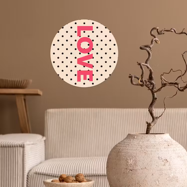 Behangcirkel - Love - Stippen - Roze — 2