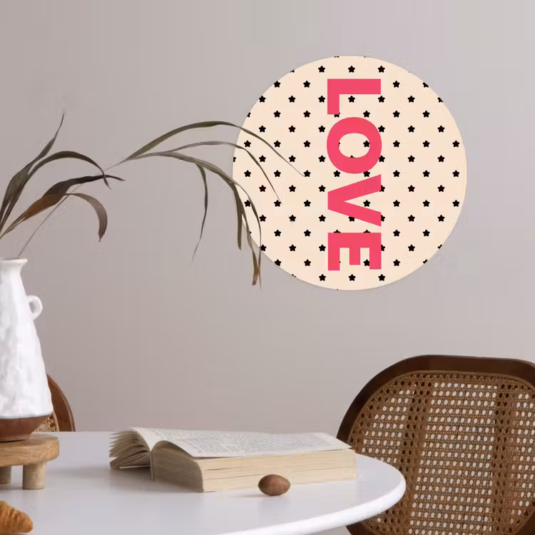 Behangcirkel - Love - Stippen - Roze — 4