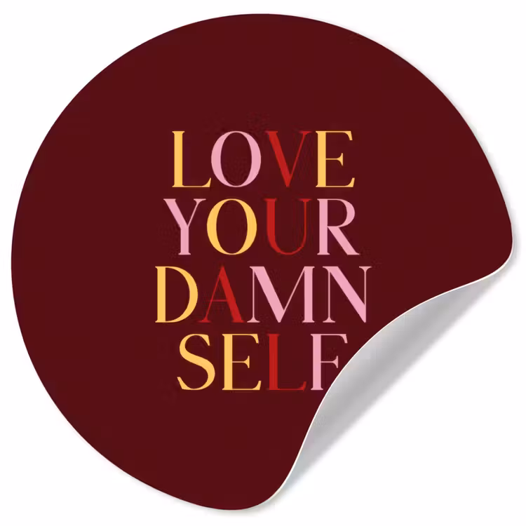 Behangcirkel - Love your damn self - Kleurrijk - Bordeaux — 1