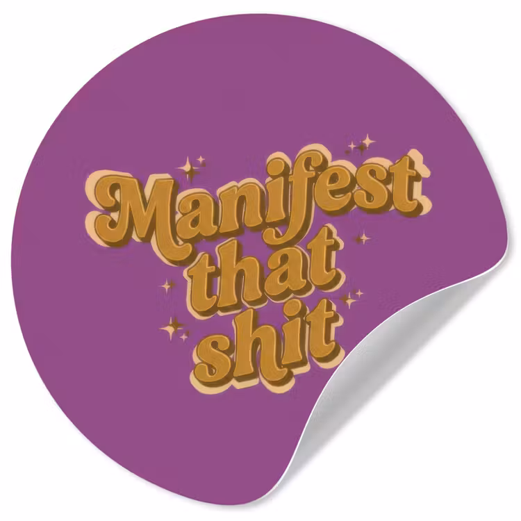 Behangcirkel - Manifest that shit - Paars - Glitter — 1
