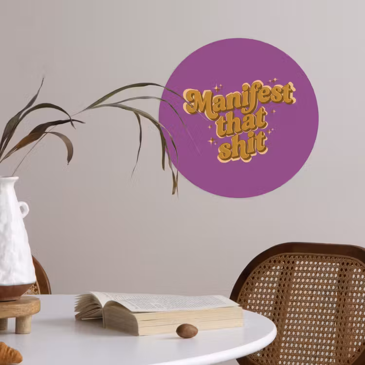 Behangcirkel - Manifest that shit - Paars - Glitter — 4