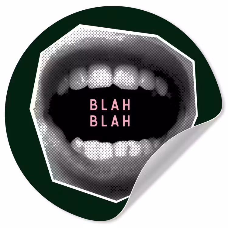 Behangcirkel - Mond - Groen - Illustratie - BLAH BLAH — 1