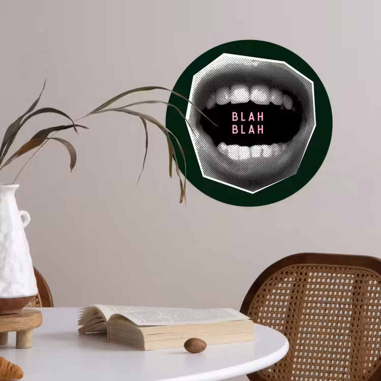 Behangcirkel - Mond - Groen - Illustratie - BLAH BLAH — 4