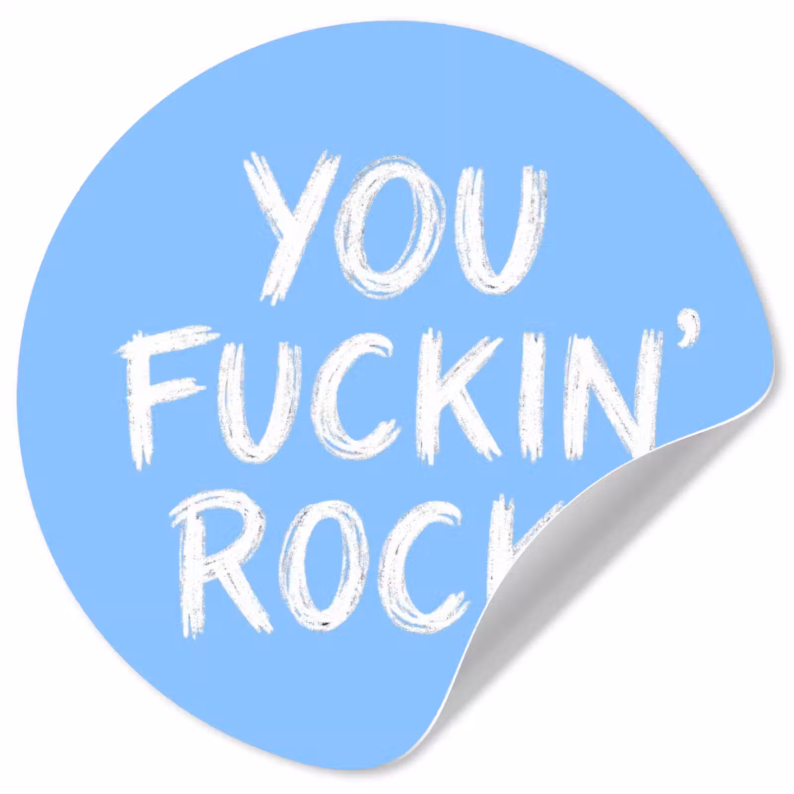 Behangcirkel - Blauw - Wit - You fuckin rock — 1